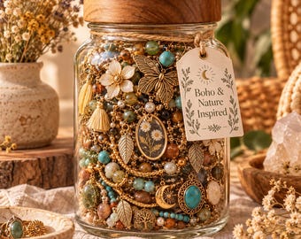 Boho Nature Inspired Mystery Jewelry Jar | Jewelry Surprise Jar | Mixed Jewelry Blind Box | Gift for Her