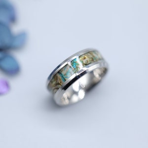 Customized Stainless Steel 8mm Shell Inslaided Ring for Men Promise Men ...