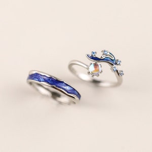 Customized Sea Star Couple Rings 925 sterling silver his and hers rings promise ring personalized gift for her for couple gift