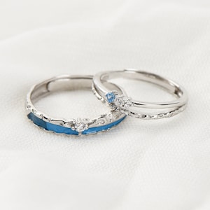 Customized Star River Couple Rings 925 sterling silver his and hers rings promise ring personalized gift for her for couple gift