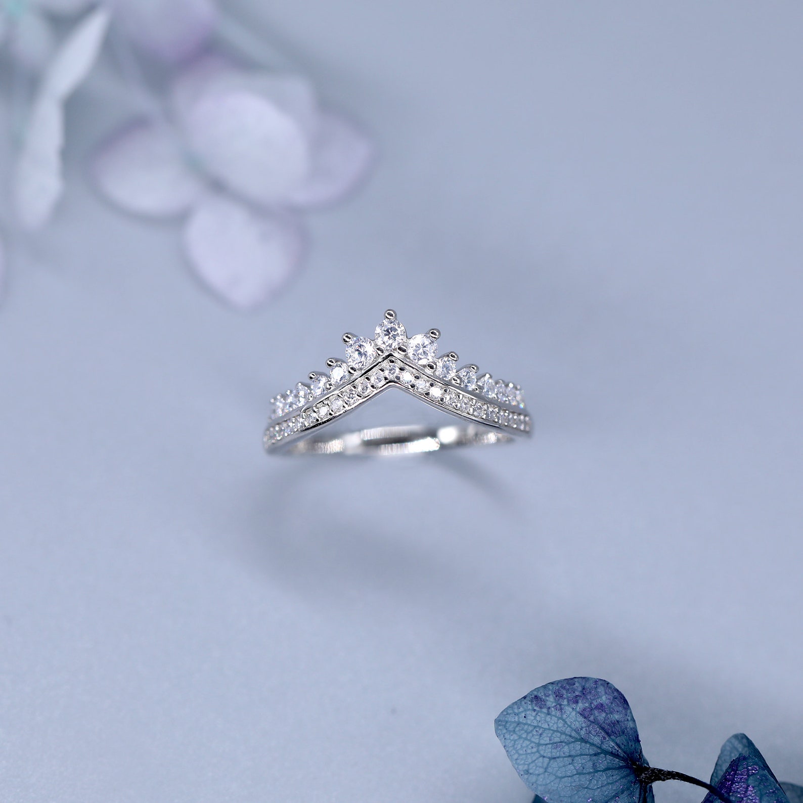 925 Sterling Silver Promise Ring for Women Princess Zircon Etsy