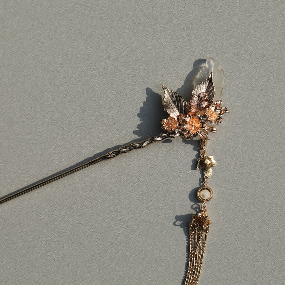 Vintage Handcrafted Dragonfly Hair Stick 14k Gold Copper Tassels for Women Vintage Handcrafted Dragonfly Hair Stick 14k Gold Copper  main image 4