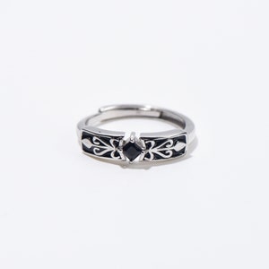 Aangepaste ridder en prinses 925 sterling zilveren zirkoon paar ringen zijn en haar ringen belofte ring gepersonaliseerd cadeau voor haar voor paar afbeelding 5
