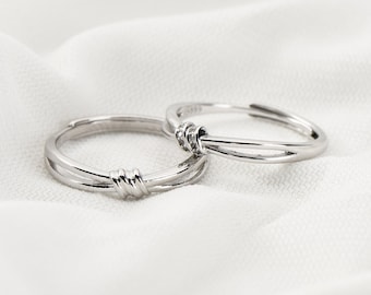 Customized Engraved Sterling Silver Couple Rings Personalized Promise Rings match ring