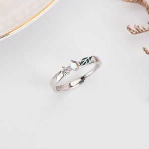 Anillos de pareja de hojas personalizados anillos de él y ella anillo de promesa regalo personalizado para ella para pareja 925 plateado Female Ring