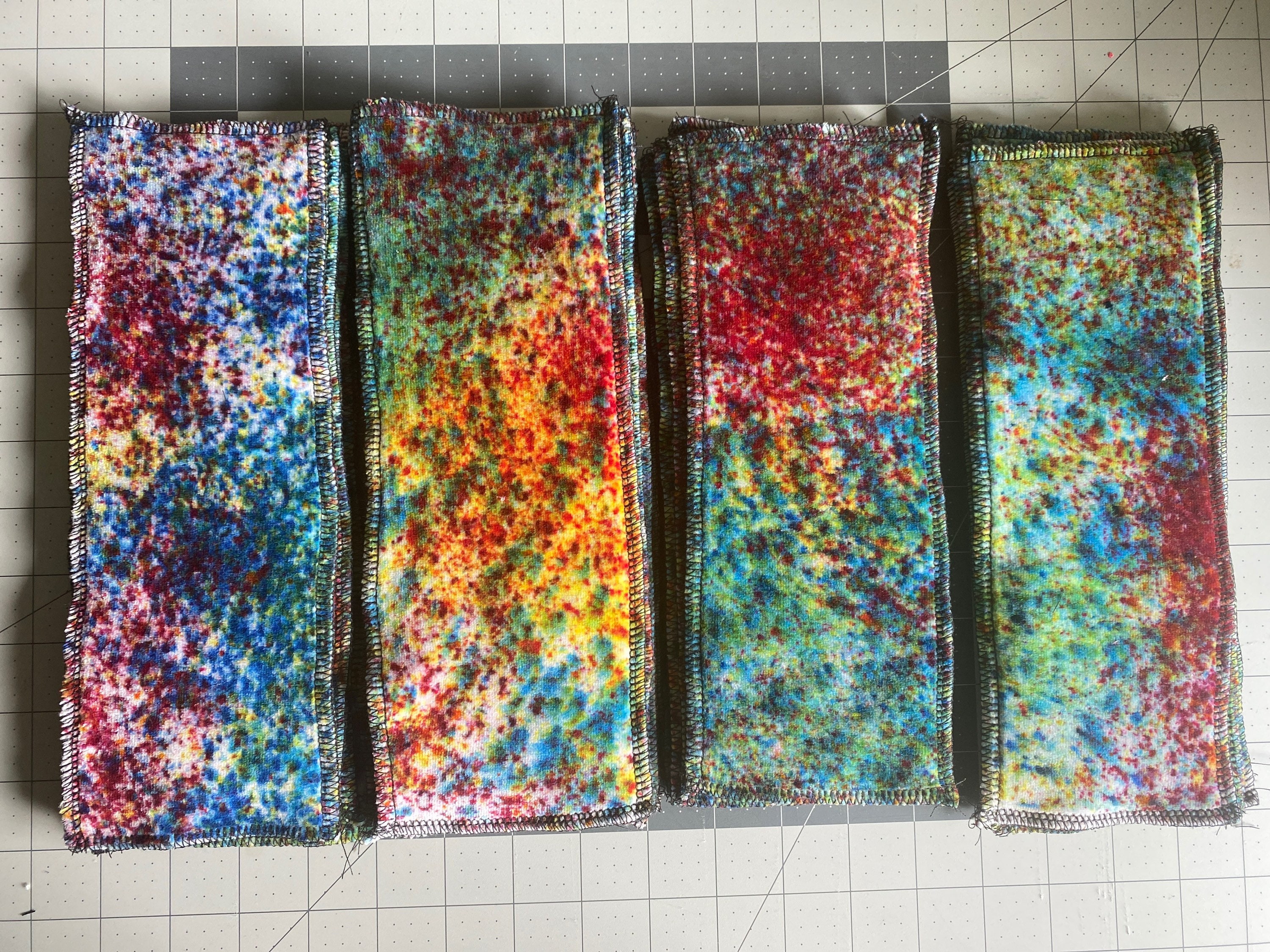 10 X 4 Tie Dyed Natural Organic Bamboo Velour doublers Etsy België