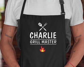 Grill Master Apron, Grill Apron, Custom apron, Personalized apron, Chef Apron, bbq apron, Gifts for dad, Funny apron, Fathers Day gift