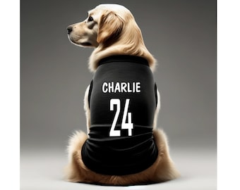 Camiseta personalizada para perro - Camiseta personalizada para perro con nombre y número - Camiseta de equipo para perro, fútbol, camiseta de baloncesto para perro, béisbol