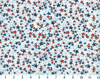 Patriotic Stars Fabric, Keepsake Calico Fabric, 100% cotton Stars Fabric by the yard, Navy Stars Fabric,