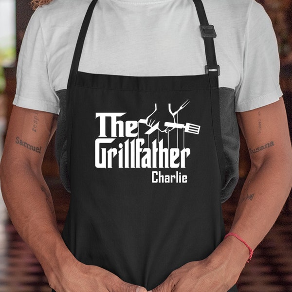 The Grillfather Apron, Grill Apron, custom apron, Personalized apron, Chef gifts, gifts for dad, fathers day gift, funny apron, bbq apron