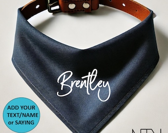 Personalized Dog Bandana, Over the Collar Dog scarf with your text, Slide on Bandana, Gift for Dog lovers, New Dog Gift