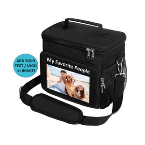 Custom Lunch Bag with Photo and Name, Personalized Lunch Bag, Insulated Lunch bag, Large Capacity, beer cooler picnic bag, Gift for her
