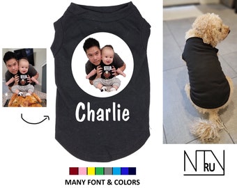Custom Dog Shirt with Picture Photo and Name, Personalized Dog Shirt for Dad and mom, Father's Day Gift, Funny Dog Shirt, Gift for Dog Dad