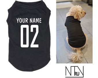 T-shirt de sport pour chien personnalisé avec nom et numéro, T-shirt personnalisé pour chien, T-shirt rigolo pour chien, T-shirt personnalisé pour chien, T-shirt pour entraîneur de chien