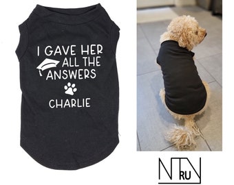 I Gave her all the answers Dog Shirt, Mom Studied I slept Dog Shirt, Mom Graduation Dog Shirt, Graduation gift for Dog lovers, Dog mom gift