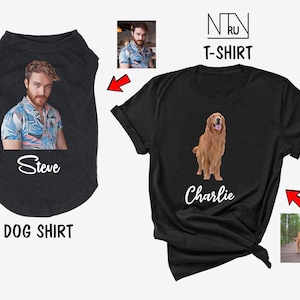 Personalized Pet Portrait Dog Shirt, Custom Shirt for Dog Owners, Gift for Dog lovers, Dog Dad T-shirt, Dog shirt for men, Dog mom shirt,