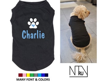 Custom Dog Shirt with Paw Print and Heart, Personalized Dog Shirt, Funny Dog Shirt, Custom Shirt for Dog, Funny pet shirt, Custom Dog Hoodie