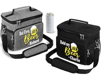 Hold My Beer Cooler Bag, Personalized Beer Cooler Bag, Insulated Lunch Bag for Men, Gift for Dad, Custom Golf Gift for Men, golf cooler bag