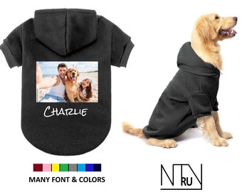 Custom Dog Hoodie with Family Photo, Personalized Dog Sweater for Dad Gift, Custom Dog Sweater, Custom Dog Shirt, Dog Mom Dog Dad Gift