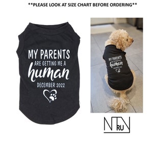 Mijn ouders geven me een hondenshirt met maand jaar, hond zwangerschapsaankondiging hondenshirt, babyaankondiging hond, nieuw hondenshirt baby
