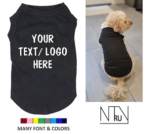 Gepersonaliseerde hondenshirt, aangepast hondenshirt met naam of logo, grappig hondenshirt, aangepast shirt voor hond, hondennaam shirt, hondenliefhebbers cadeau