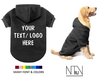 Suéter para perros personalizado con logotipo de texto de nombre, sudadera con capucha personalizada para perros, camisa personalizada para perros, ropa personalizada para perros, regalo para amantes de los perros