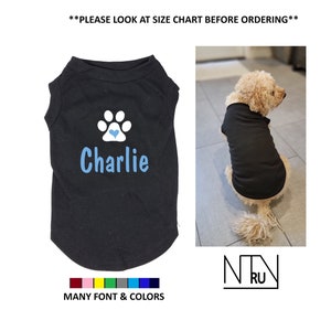 Custom Dog Shirt with Paw Print and Heart, Personalized Dog Shirt, Funny Dog Shirt, Custom Shirt for Dog, Funny pet shirt, Custom Dog Hoodie
