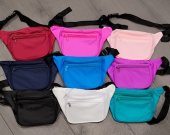 Blank Fanny Pack, Nylon Fanny Packs for Kids, Waist Bags, crossbody bag, women belt bag, DIY fanny pack for travel or bachelorette