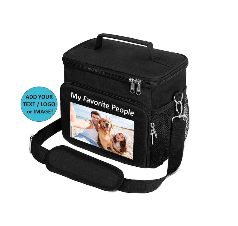 Custom Lunch Bag with Photo and Name, Personalized Lunch Bag, Insulated Lunch bag, Large Capacity, beer cooler picnic bag, Gift for her image 1