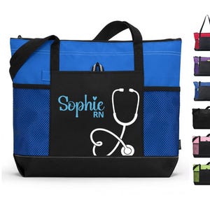 Trousse d'allaitement personnalisée avec nom et stéthoscope, trousse d'infirmière personnalisée avec fermeture à glissière, cadeau de la semaine des infirmières de l'AIIC, cadeau d'appréciation pour infirmière diplômée d'infirmière autorisée