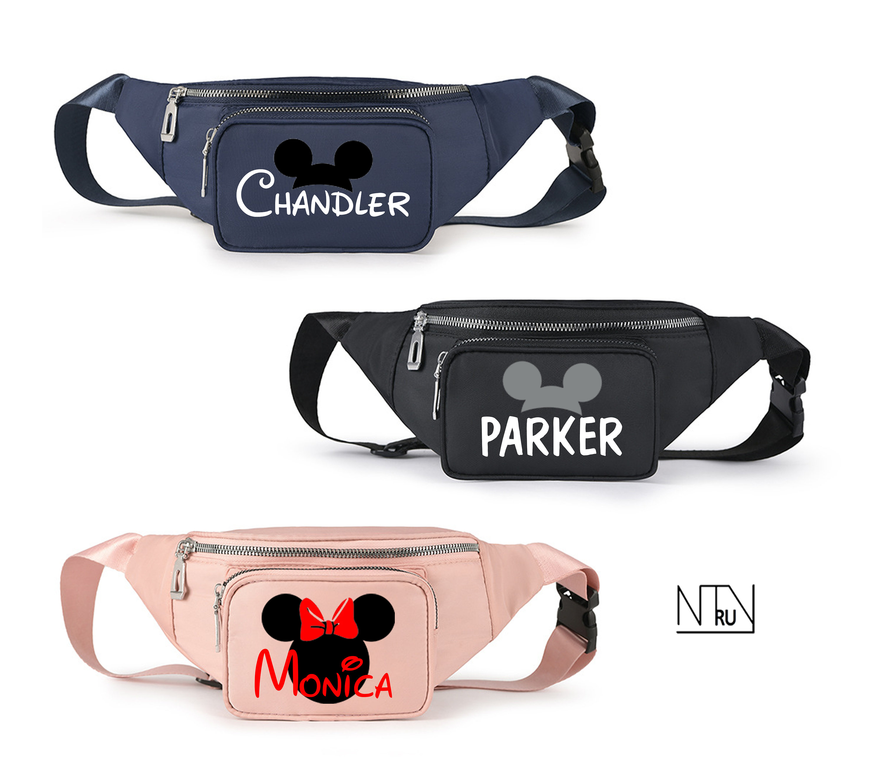 Womens Fanny Pack, Designer Fanny Pack, Cordura Mickey Mouse Fanny