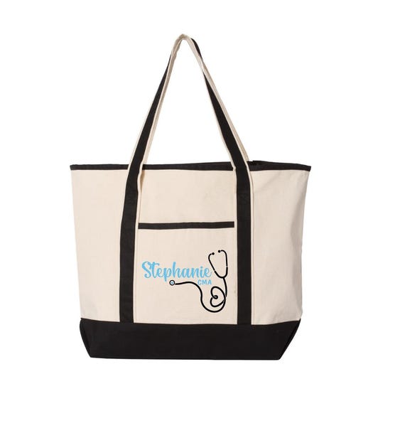 Custom Medical Assistant Bag, Personalized CMA Tote Bag with Name Stethoscope, Medical Assistant Gift, CMA Week gift, rn rma CCMA Gift