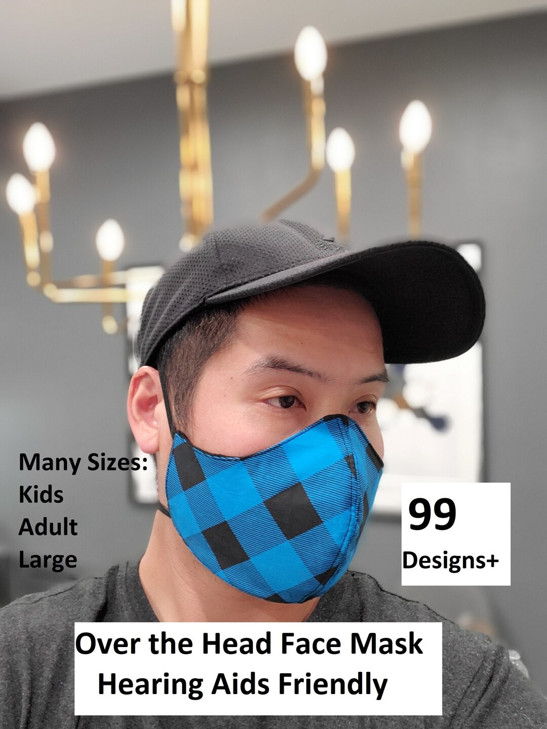 Over the Head Face Mask for Adults and Kids Adjustable Face Etsy