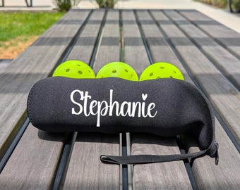 Personalized Pickleball Ball Holder, Custom Pickleball Ball Pouch, Pickleball Gift for Pickleball Players, Pickleball Accessory, Ball Bag