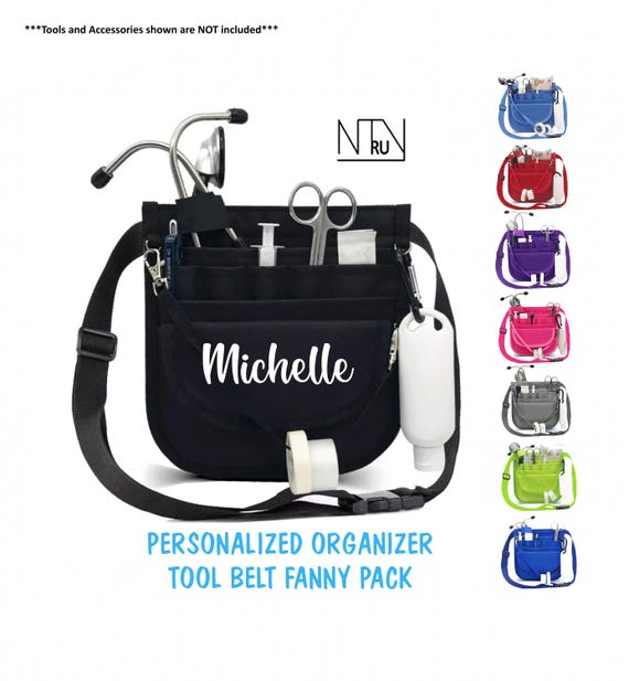 Custom Hair Stylist Tool Belt Organizer, Barber Cosmetologist Waist Bag with Multiple Pockets for Shears Combs Clips, Salon Tool Fanny Pack