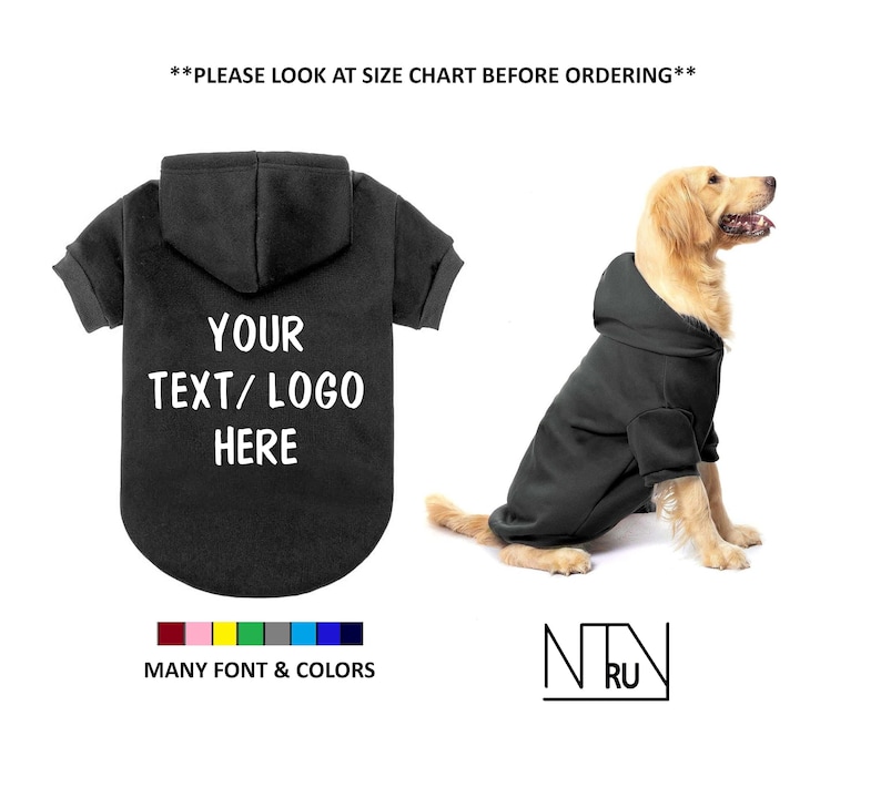 Custom Dog Sweater with Name Text Logo, Personalized Dog Hoodie, Custom Shirt for Dog, Personalized Dog Apparel, Gift for Dog lovers image 6