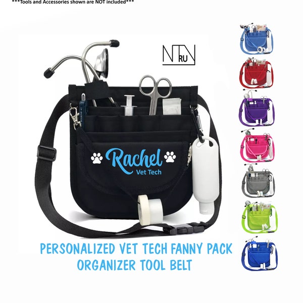 Custom Vet Tech Fanny Pack, Vet Tech Tool Belt, Vet Tech Organizer Belt, Vet Tool Bag, Vet Tech Gift, Vet Assistant Gift, Vet tech bag