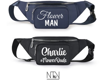 Flower Man Fanny Pack, Flower Dude Benutzerdefinierte Fanny Packs, Flower Guy Gürteltasche, Flower Boy Fanny Pack, personalisierte Hochzeit Fanny Pack