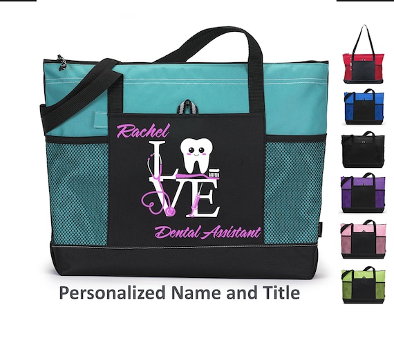 Personalized Dental Assistant Bag, Dental Hygienist Bag, Gift for Dental Student, Dental tote bag, Gift for dentist, Dental Hygienist week