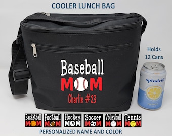 Custom Sports Mom Lunch Bag, Baseball Mom lunch bag, Personalized Lunch Bag, Sports mom gift, Sports mom bag, Soccer mom gift