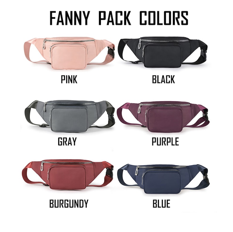 Custom Fanny Packs With Name 3 Pockets Personalized Fanny Etsy