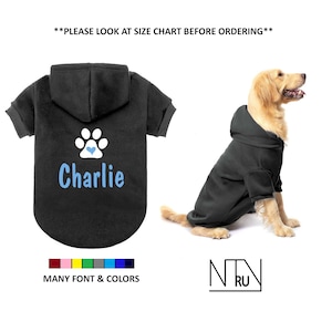 Custom Dog Shirt with Paw Print and Heart, Personalized Dog Shirt, Funny Dog Shirt, Custom Shirt for Dog, Funny pet shirt, Custom Dog Hoodie image 2