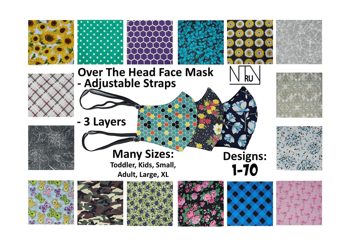 Over Head Face Mask for Hearing Aid Designer Face Mask Over Etsy