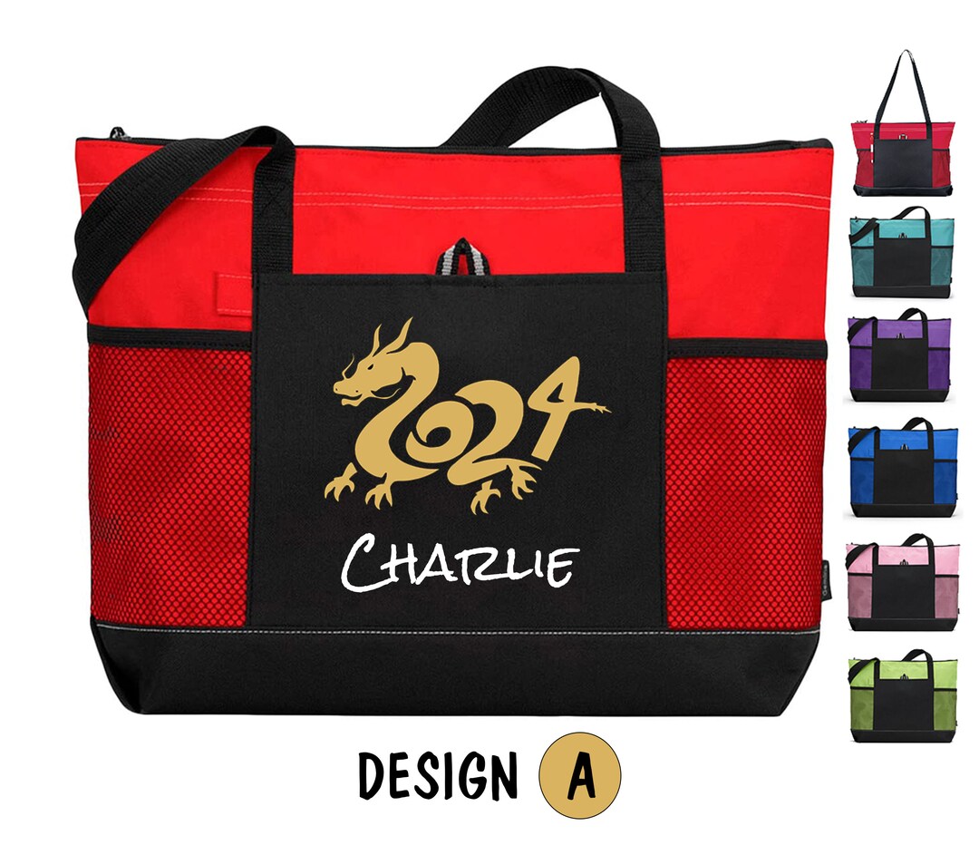 Personalized 2024 Year of the Dragon Bag, Chinese New Year Tote Bag