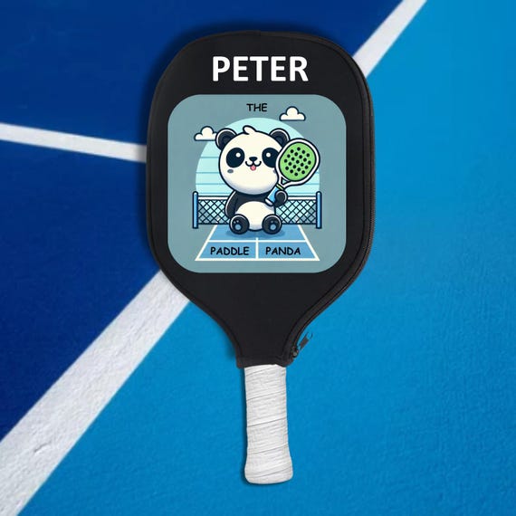 Panda Pickleball Paddle Cover, Custom Pickleball Paddle Cover, Personalized Pickleball Paddle Cover, Gift for Pickleball Paddle Holder