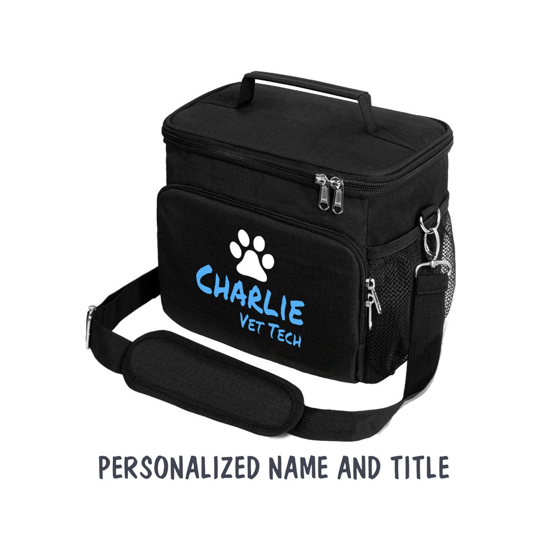 Custom Vet Tech Lunch Bag Paw Print, Insulated Lunch Bag for Vet Tech