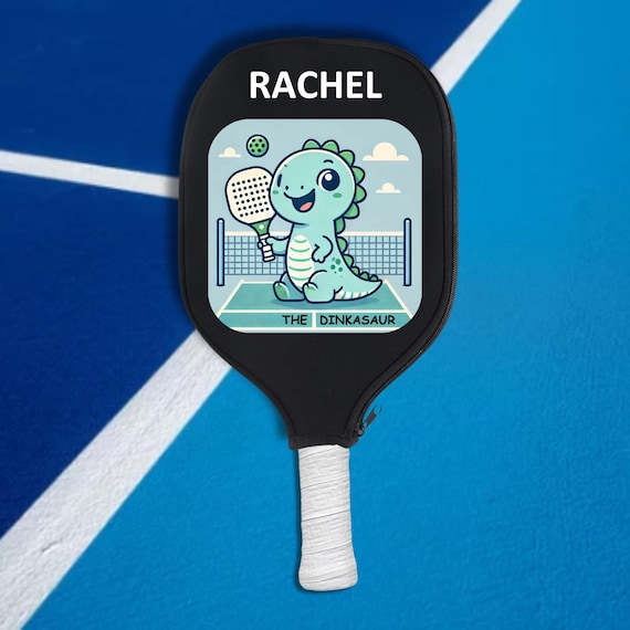 Dinkasaur Pickleball Paddle Cover, Custom Pickleball Paddle Cover, Personalized Pickleball Paddle Cover, Gift for Pickleball Paddle Holder