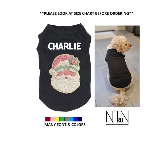Custom Santa Dog Shirt, Personalized Christmas Dog Shirt with Santa Face