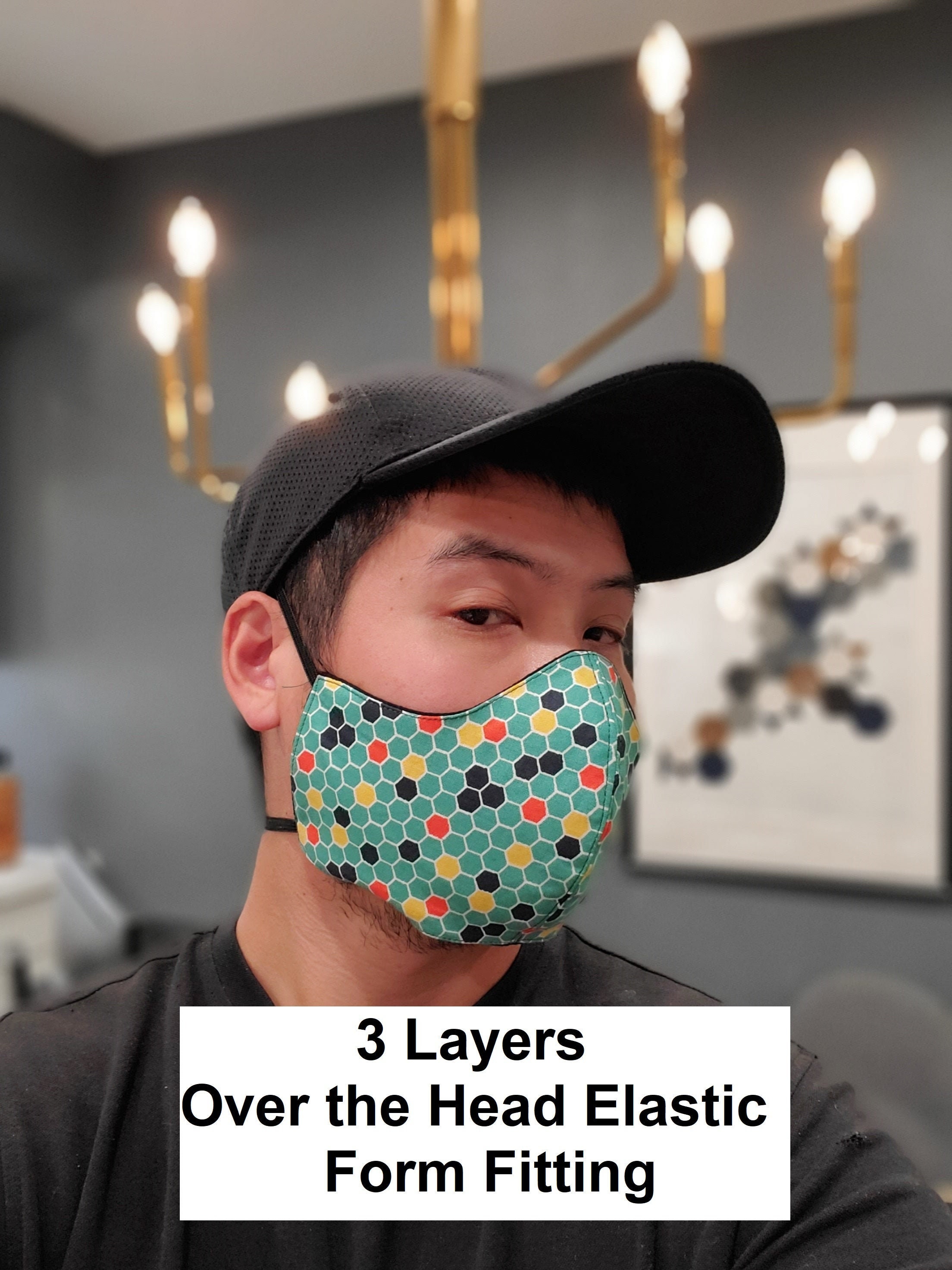 Hexagon Face Mask for Adults and kids Designer Face Mask Etsy