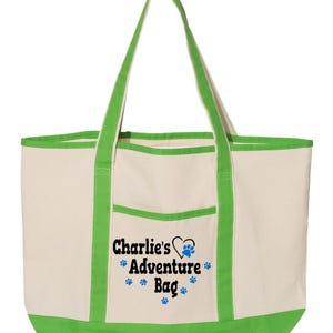 Personalized Dog Tote Bag Large, Custom Pet Name Canvas Bag, Doggie Things Tote, Dog travel bag, Pet gift, Dog Mom Gift, Dog Lover Gift image 6